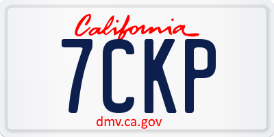 CA license plate 7CKP