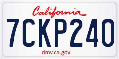CA license plate 7CKP240