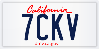 CA license plate 7CKV