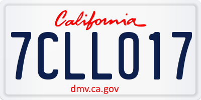 CA license plate 7CLL017