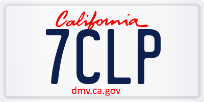 CA license plate 7CLP