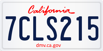 CA license plate 7CLS215