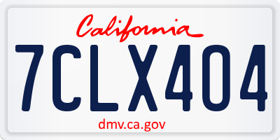 CA license plate 7CLX4O4