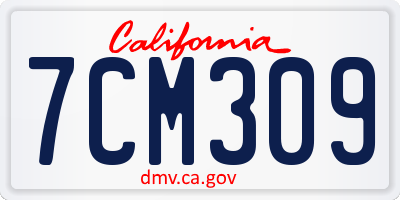 CA license plate 7CM309