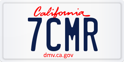 CA license plate 7CMR