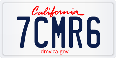 CA license plate 7CMR6