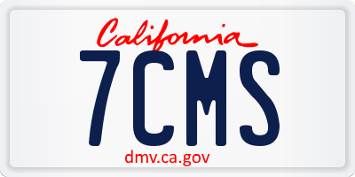 CA license plate 7CMS