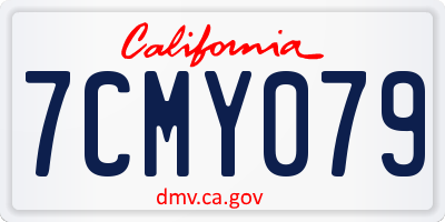 CA license plate 7CMY079