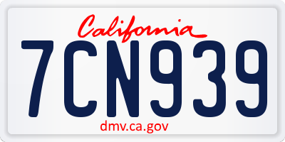 CA license plate 7CN939