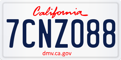 CA license plate 7CNZ088