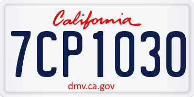 CA license plate 7CP1030