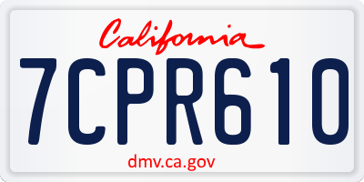 CA license plate 7CPR610