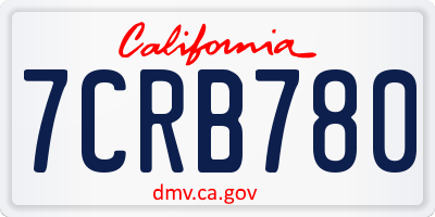 CA license plate 7CRB780