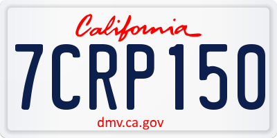 CA license plate 7CRP150