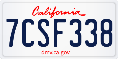 CA license plate 7CSF338