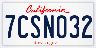 CA license plate 7CSN032