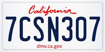 CA license plate 7CSN307