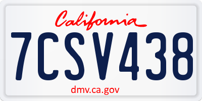 CA license plate 7CSV438