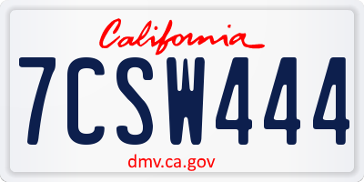 CA license plate 7CSW444