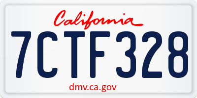 CA license plate 7CTF328