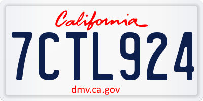 CA license plate 7CTL924