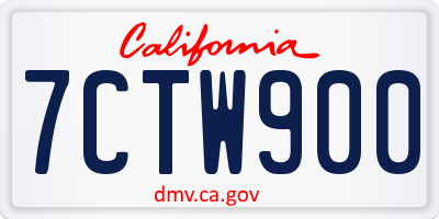 CA license plate 7CTW900