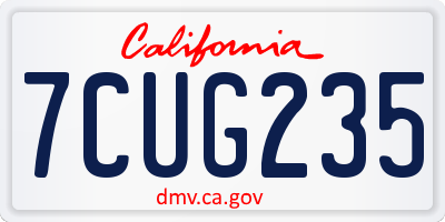 CA license plate 7CUG235
