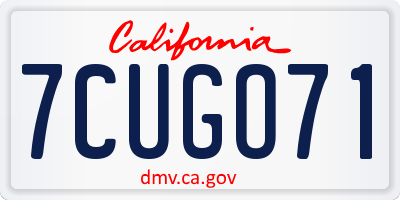 CA license plate 7CUGO71