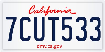 CA license plate 7CUT533