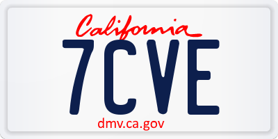 CA license plate 7CVE