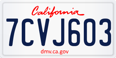 CA license plate 7CVJ603