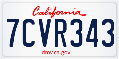 CA license plate 7CVR343