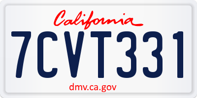 CA license plate 7CVT331