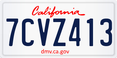 CA license plate 7CVZ413