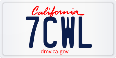 CA license plate 7CWL