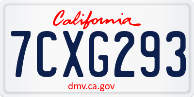 CA license plate 7CXG293