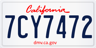 CA license plate 7CY7472