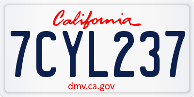 CA license plate 7CYL237