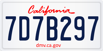 CA license plate 7D7B297