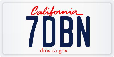 CA license plate 7DBN