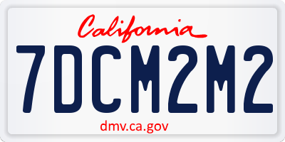 CA license plate 7DCM2M2