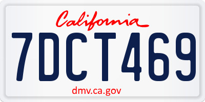 CA license plate 7DCT469