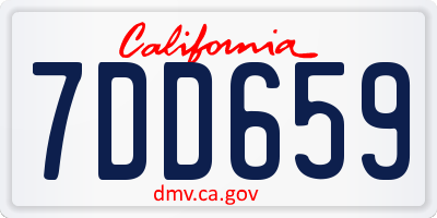 CA license plate 7DD659