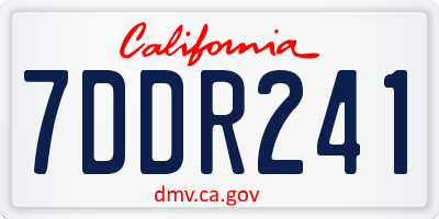 CA license plate 7DDR241