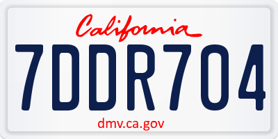 CA license plate 7DDR704