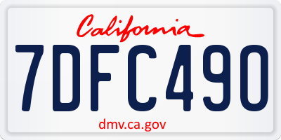 CA license plate 7DFC49O