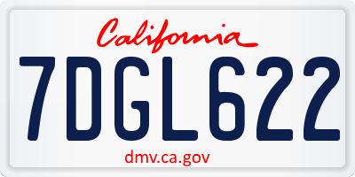 CA license plate 7DGL622