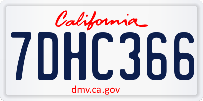 CA license plate 7DHC366