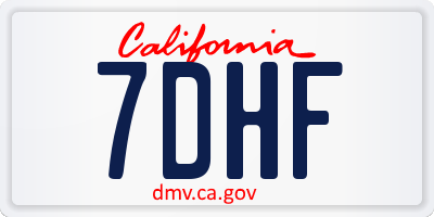 CA license plate 7DHF