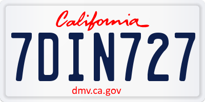 CA license plate 7DIN727